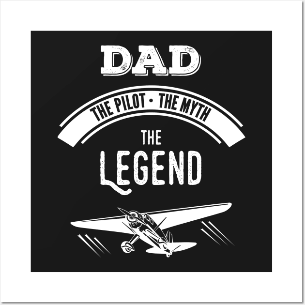 Retro Christmas Gift For Pilot DAD Aviation Aircraft T-Shirt Wall Art by stearman